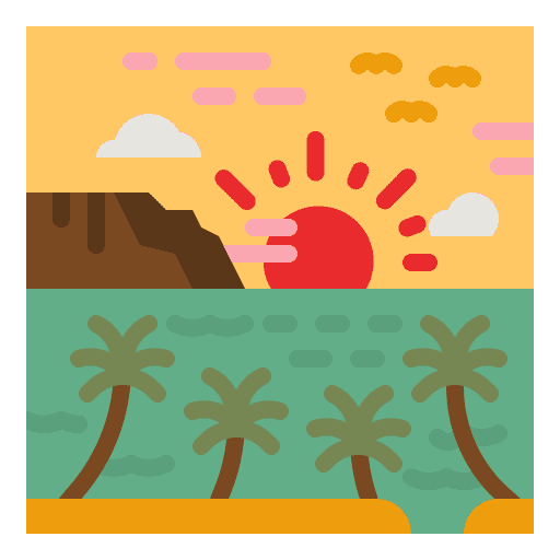Sunset vacation sun nature icon