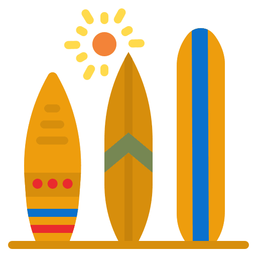Surfboard sports and competition beach surfing board icon Surfboard sports and competition beach surfing board icon