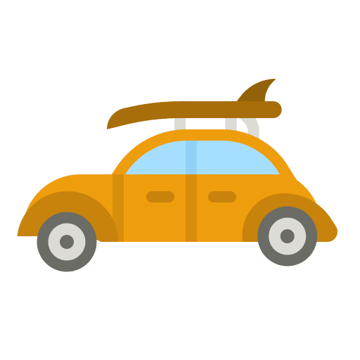 Car transportation surfboard car icon Car transportation surfboard car icon