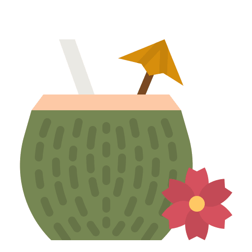 Coconut water cocktails alcoholic drinks straw icon Coconut water cocktails alcoholic drinks straw icon