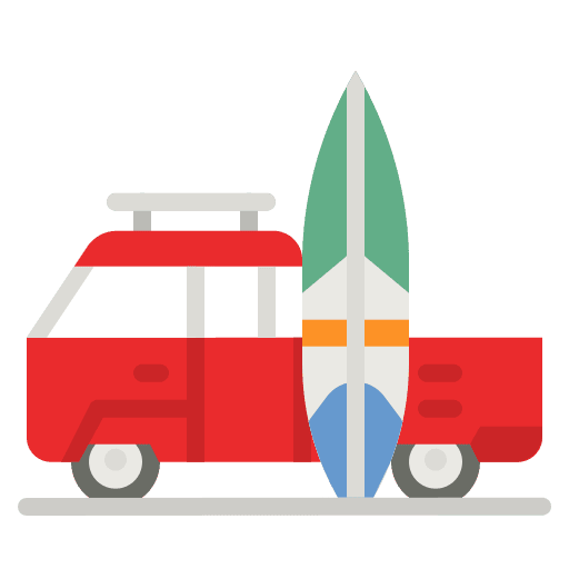 Truck surfboard deliver transportation icon Truck surfboard deliver transportation icon