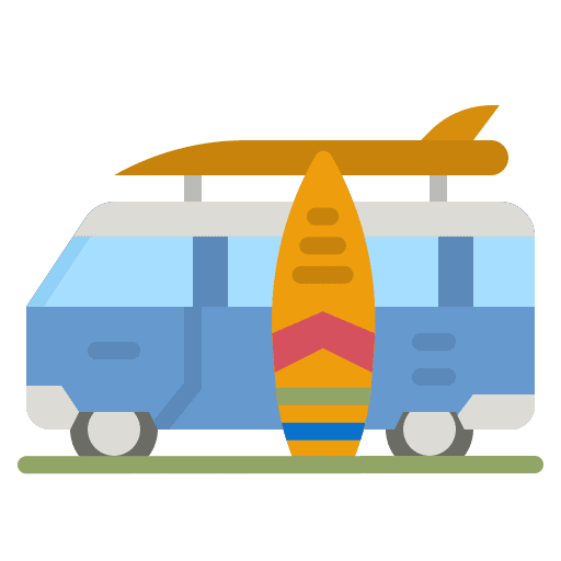 Van van surf transportation icon Van van surf transportation icon