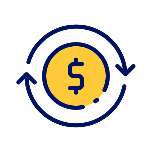 Transaction cash exchange economy icon