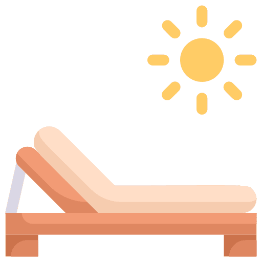 Beach chair travel tanning enjoy icon