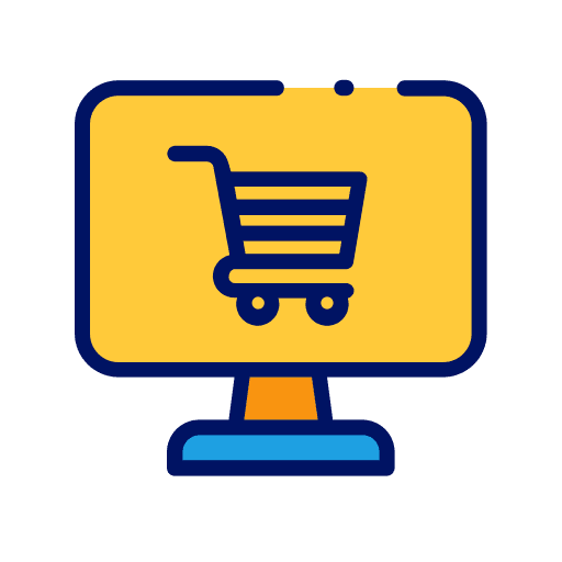 Ecommerce online shop shopping cart commerce and shopping icon