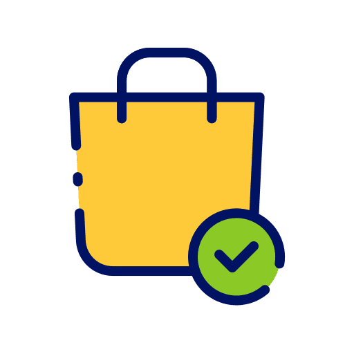 Online shopping check shopping bag online shopping icon