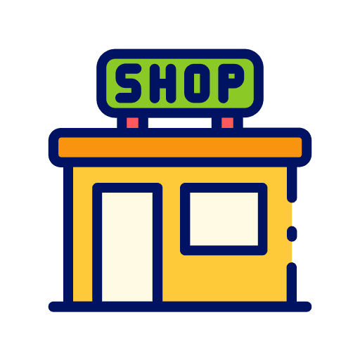 Retail store market shop supermarket icon