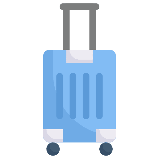 Luggage room service travel trolley icon