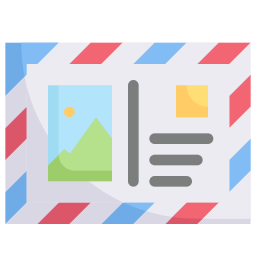 Postcard letter stamp communications postcard icon