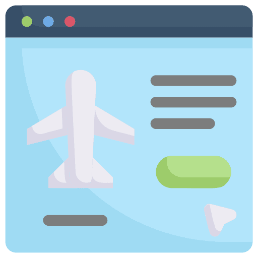 Booking website online booking plane icon
