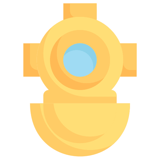 Diving helmet sports and competition immersion diving helmet icon