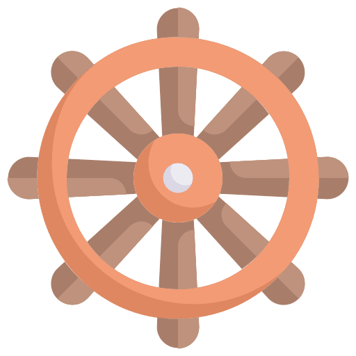 Steering wheel captain transportation navigation icon