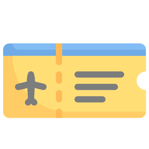 Ticket travel airfare passport icon