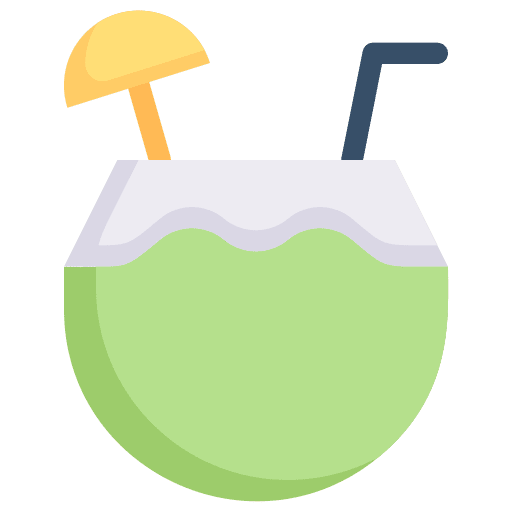 Coconut drink cocktails coconut umbrella icon