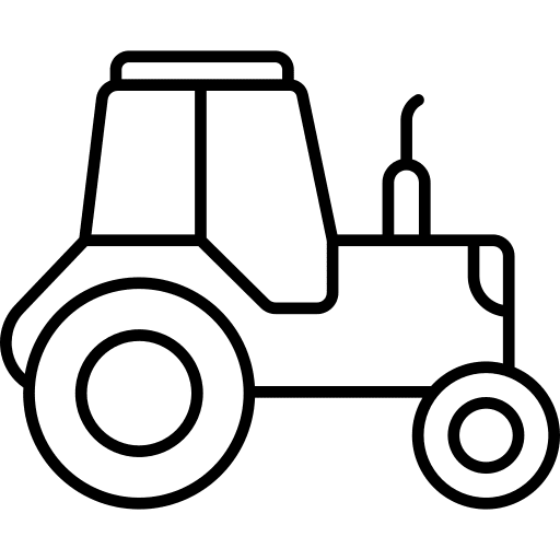 Tractor farming and gardening farm vehicle icon