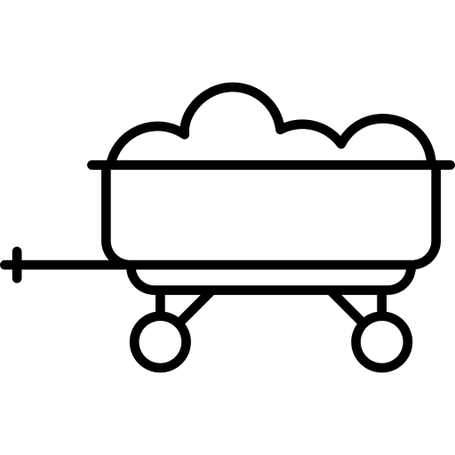 Trailer farming and gardening hopper grain icon