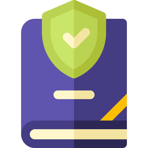 Book protected check education icon