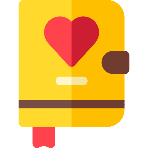 Diary love romantic novel book icon