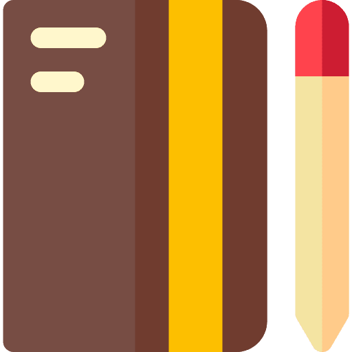 Notebook workbook note pen icon