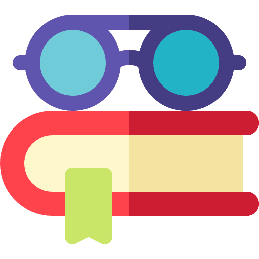 Book optical study eyeglasses icon