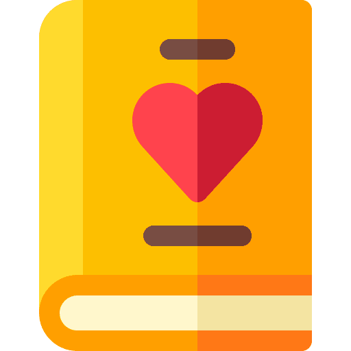 Book read heart novel icon