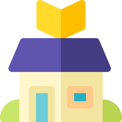 Bookstore book building bookshop icon