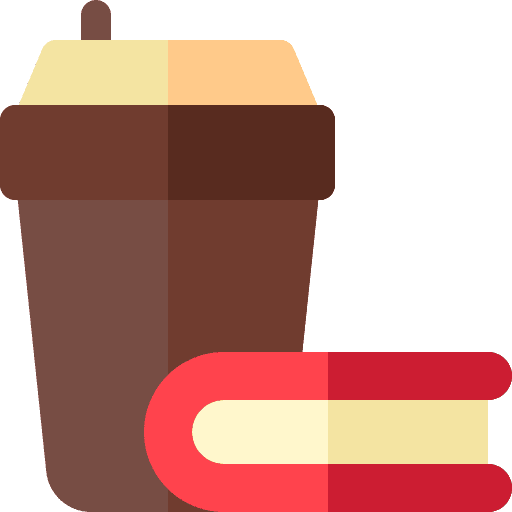 Coffee cup drink paper cup book icon