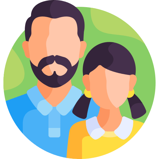 Father and daughter kid and baby family people icon