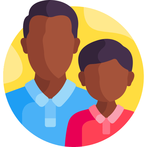 Father and son adult child love icon