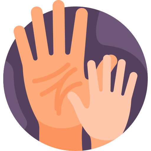 Hands father child kid icon
