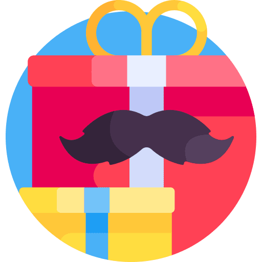 Gift box moustache present love icon Gift box moustache present love icon