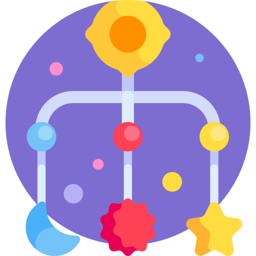 Baby crib kid and baby sleep mobile icon
