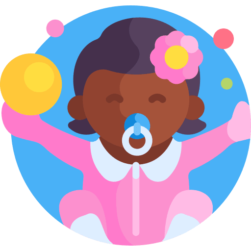 Baby girl kid black hair happy icon