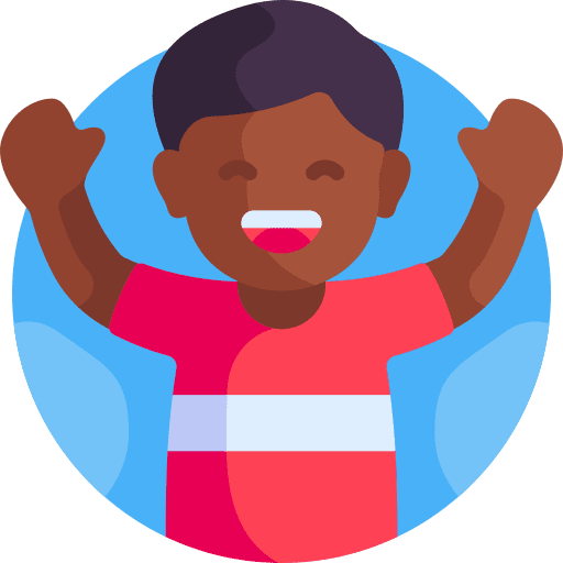 Boy black hair kid happy icon