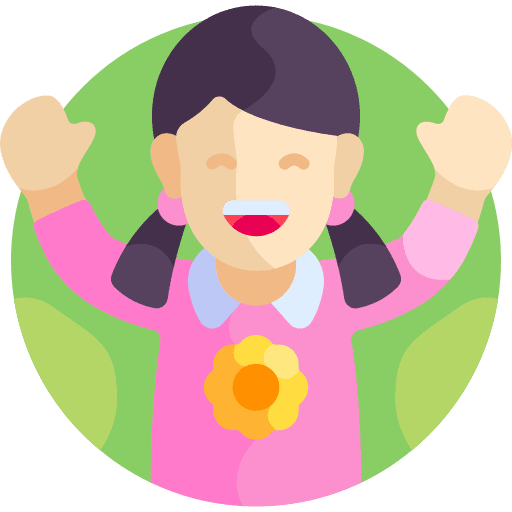 Girl kid caucasian black hair icon