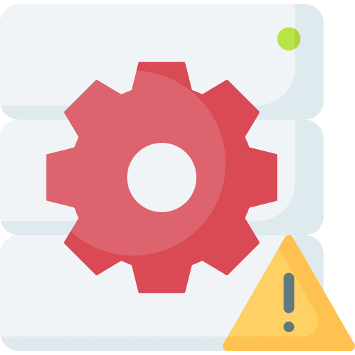 Server alert computer problem icon