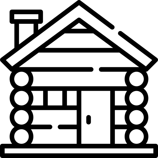 Cabin cottage architecture and city home icon