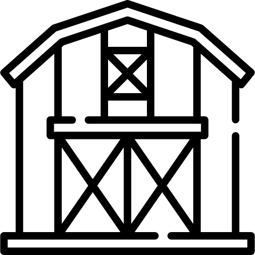 Barn agriculture farming and gardening warehouse icon