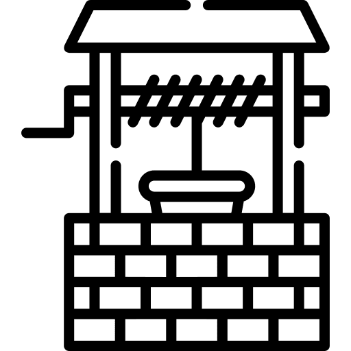 Water well bucket rural farming and gardening icon