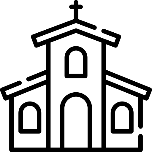 Church architectonic architecture and city landmark icon