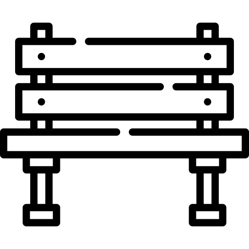 Bench architecture and city park bench icon