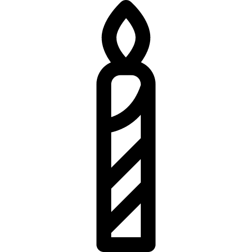 Birthday candle celebrate birthday and party flame icon