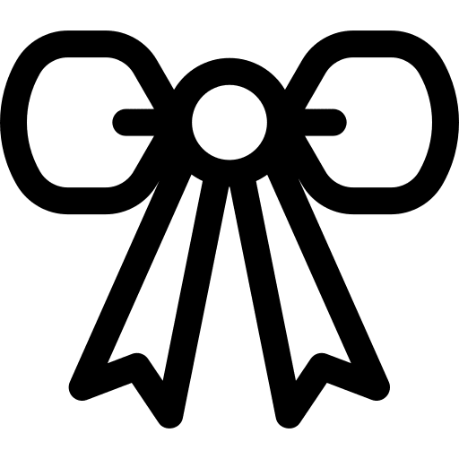 Bow tie birthday and party ribbon decoration icon