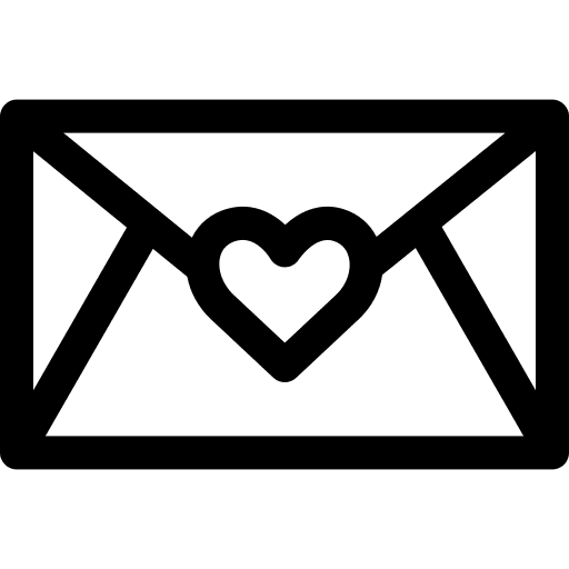 Invitation envelope love and romance communications icon