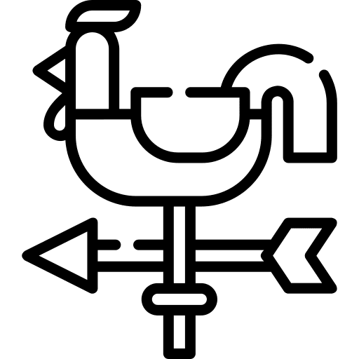 Weather vane weathercock direction farming and gardening icon