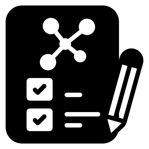 Experimentation clipboard flask check list icon