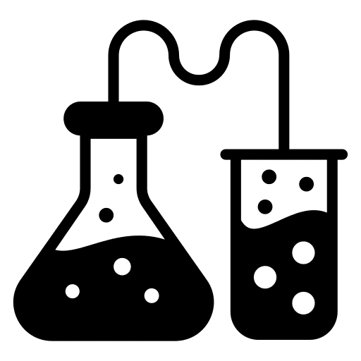 Lab equipment flasks test tube chemistry icon