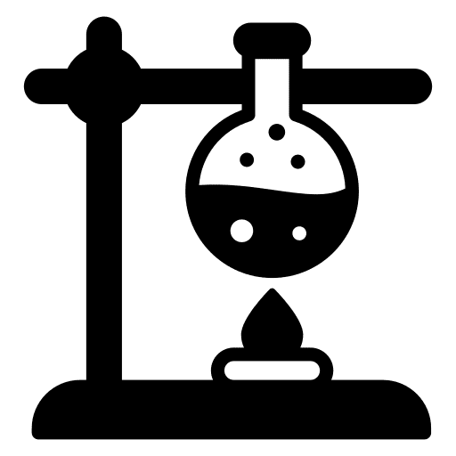 Chemical reaction lab flask education icon