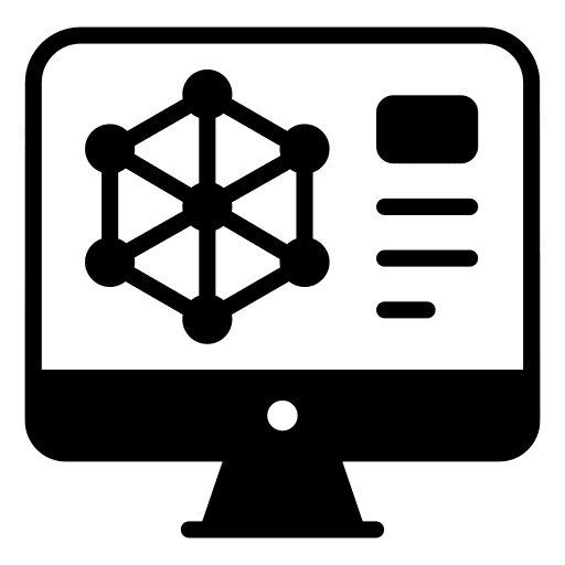 Computer science online education atom science icon