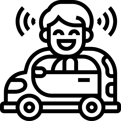 Driverless car transportation automatic innovation icon